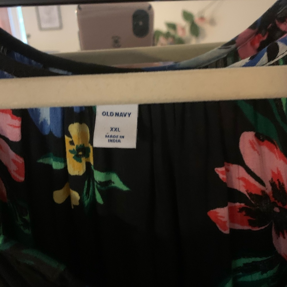 Old navy black printed long sleeve dress